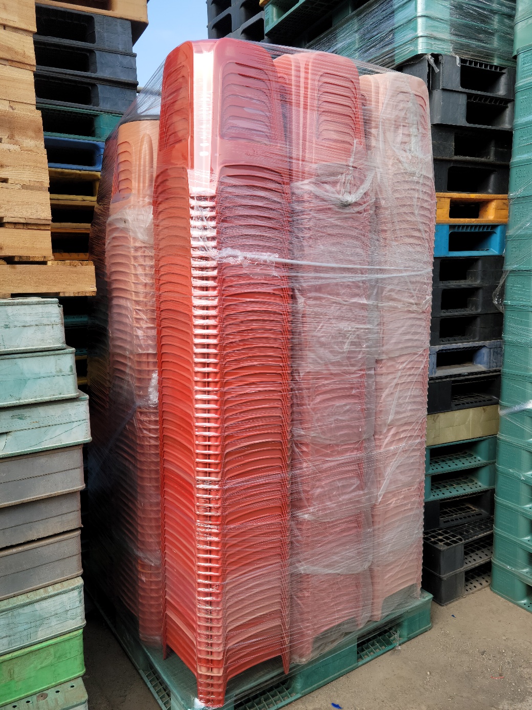 사각의자,회전의자(적색 / 장기 재고 및 색상바램)